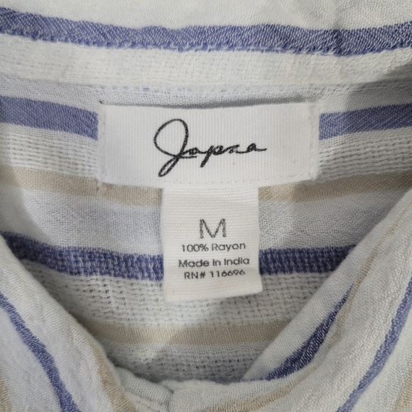 Japna Casual Pinstripe Button Down Womens Size MED Soft Flowy & 100% RAYON EUC - Picture 7 of 11